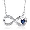 Lam Hub Fong Collana Infinito Donna con 2~3 Nomi Personalizzato in Argento 925 Collana Amore infinito con Pietra Della Nascita Regali per Mamma Nonna Figlia (1 pietra)