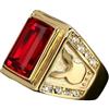 Sumpgle Anello da uomo in acciaio al titanio con pietra preziosa dorata, design elegante e audace, adatto per l'uso quotidiano, 7