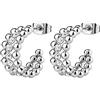 Brosway Orecchini Donna, Orecchini a Cerchio in Acciaio e Cristalli | Collezione PERFECT - BPC24