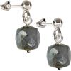 I.L.U.S Minimal, orecchini da donna con gemma in argento 925, placcati in oro, realizzati a mano, con pietra naturale platinata, idea regalo per donne e adolescenti, 18 mm, Argento sterling Gemma Oro