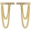 trium jewelry Orecchini Ear Cuff Cartilagine con Zirconi e Catene da Donna - Argento 925 (Oro)