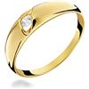 Sakrami Anello in Oro Solitario a Fascia con Punto Luce - Misura 14