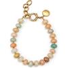 SINGULARU - Bracciale Ambra Stones. Acciaio avec Placcatura in oro 18 kt et Pietra naturale. Gioielli da donna.