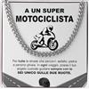 Bramart Collana Cubana Uomo Motociclista idea regalo compleanno - Idee Regali per lui Natale Festa del papà - Accessori gadget Bikers- Cofanetto con DEDICA incluso (Motociclista Argento)