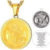 FaithHeart Medaglia Arcangelo Collana San Michele Ciondolo San Michele Guardiano Personalizzabile Acciaio Inossidabile/Oro/Nero con Catena 55+5 cm Gioielli Religiosi per Uomo Donna