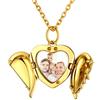 ChicSilver Collana Personalizzata Argento 925 con Foto Incisione, Ciondolo Portafoto Personalizzato Oro Lunga 55+5cm, Collana Cuore Ciondolo Personalizzato, Idee Regalo per Natale Anniversario