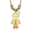 MyNameNecklace MYKA - Collana della Mamma da 1 a 5 Charm Bimbi Incisi Personalizzati in Argento 925 - regalo per mamma o nonna (Argento 925 Placcato Oro 18K)