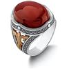 TAKILINGO Yemen Agata (Aqeeq) pietra intaglio ottomano stile ottomano anello da uomo in argento sterling