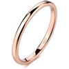 Ayoiow Anelli Donna Tungsteno, Anello Fede Donna Tungsteno Sottile Lucidato Acciaio Al Tungsteno Nessuna Pietra Preziosa, Oro Rosa Taglia 22