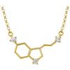 Sakrami Collana da Donna Molecola Serotonina con Zircone Verde o Bianco in Argento 925 Made in Italy + Confezione Regalo Personalizzabile - per Compleanno o Anniversario (Bianco)