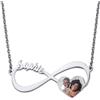 MeMeDIY Collana Infinity 1 Nome Argento 925 Ciondolo Targhetta Personalizzabile con Foto per Donna Mamma Ragazza Moglie Regali di Laurea per Figlia Sorella Fidanzata