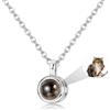 Auinniuz Collana Con Proiezione In Argento Sterling - Collana Personalizzata Con Foto All'interno - Regalo Esclusivo Per Lei Argento