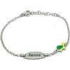 amorili Bracciale Bambina Personalizzato in Acciaio Inox - Idea Regalo Nascita, Battesimo, Compleanno - Gioiello Bimba con Incisione Gratuita BCC3103