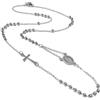 amorili Collana Rosario Uomo Donna in Acciaio Inox 316L - Girocollo Croce Anallergico 50 cm - Gioiello Religioso Moderno, Resistente e Lucido - Idea Regalo Elegante Unisex cll1821c