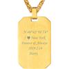 U7 Collana Personalizzata con Foto Acciaio Inossidabile 4 Stile | Ciondolo Personalizzato con Foto e Incisione; Catena Acciaio Inossidabile;Colore Argento/Oro/Nero; Regalo per Uomo Donna