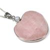 CrystalAge Ciondolo a forma di cuore in quarzo rosa