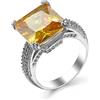WDIYIEETN Anello nuziale da donna in argento con topazio giallo e zirconia cubica (8)