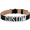 FOCALOOK Collana girocollo in pelle personalizzata con nome girocollo donna personalizzata nera con nome 37-44cm regolabile girocollo pelle per donne e ragazze (con confezione regalo)