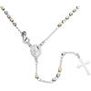 inSCINTILLE I Rosari Collana Uomo Donna in Argento Unisex Rosario con sfere Sfaccettate e Croce Pendente, colorazione Tre ori o Argento con confezione regalo inclusa