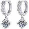 Lllunimon Orecchini in argento sterling Moissanite per le donne Shinning Moissanite Cerchio Orecchini pendenti Gioielli regali per la moglie Mamma Figlia