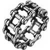 Mesnt Anello Acciaio Inossidabile Uomo Anello Uomo Unisex Anello A Catena da Motociclista Punk Rock Anelli Uomo Argento/Oro Taglia 17 to 27