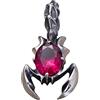 ForFox Ciondolo scorpione con corindone ovale rosso in argento sterling 925 nero vintage per uomo donna