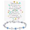 Bramart Bracciale Donna Argento Sterling 925 con Pietre di Zirconia Blu A mia Suocera Compleanno Idee Regali per lei, Idea Regalo Natale - Cofanetto con DEDICA incluso. (Suocera - Pietre Blu)