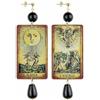 IN Lebole Collezione The Tag Tarocchi Sole e Angelo Orecchini da Donna in Ottone Pietra Nera