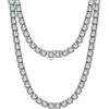 Mesnt Catena Argento 925, Collana con Catena da Tennis Lucida in Argento 925 per Donna Argento, Lunghezza 50cm