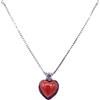 sicilia bedda - Gioielli in Corallo Rosso del Mediterraneo e Zirconi - Argento 925 - Prodotto Realizzato a Mano (Ciondolo Cuore con Zircone Singolo)