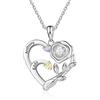 kaululu Collana con Nome Collana con Incisione Personalizzata Collana con Ciondolo Cuore Collana Madre Dalla Figlia Regali di Compleanno per La Festa Della Mamma，Nomi 2