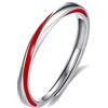 Helen de Lete, Anello regolabile in argento Sterling S925, con fascia Mobius con linea rossa Schicksal, Argento sterling