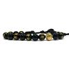 Samsara Bracciale Tibetano Buddista Regolabile con Perline Naturali 8 mm, Filo in Cotone Cerato ad Alta Resistenza, Gioiello Artigianale Unisex, Polso 18,5-22,5 cm - Pietra Onice Lucido