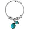 Batik SU COCCU SARDO Bracciale Portafortuna Donna - Bracciale Sardo Rigido con Ciondolo Celeste