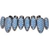 AHTCPO Lussuoso Set di Grillz Hip Hop Placcati Oro con Strass CZ Multicolore - Dentari Superiori & Inferiori Regolabili Brillanti per Feste & Spettacoli(Mint green lower teeth)