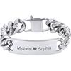 GOLDCHIC JEWELRY Festa del papà idee regalo festa del papà regalo papà Bracciale Uomo Acciaio Personalizzati, Bracciali Identificativi Con Incisione In Acciaio Inossidabile Regalo per Papà