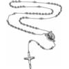 amorili Collana Rosario San Padre Pio Benedetto in Acciaio Inox - Gioiello Religioso con Medaglia - Simbolo di Fede e Protezione - Idea Regalo Spirituale cll2284