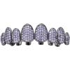 AHTCPO Lussuoso Set di Grillz Hip Hop Placcati Oro con Strass CZ Multicolore - Dentari Superiori & Inferiori Regolabili Brillanti per Feste & Spettacoli(Light purple upper teeth)