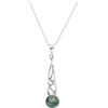 Silverly Ciondolo a Goccia con Nodo Celtico Argento 925, Conchiglia di Abalone Rotonda | Collana con Nodo in Conchiglia Paua in Argento Sterling per Donna | Design a Goccia Traforata Lunga Intrecciata