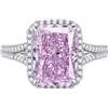 WAHZAUS Anelli di fidanzamento con taglio radiante da 4 carati CZ anelli di promessa di nozze per lei fedi nuziali da donna in argento Sterling 925 giallo/rosa anello con pietre preziose, 7, Argento,