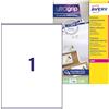Avery Italia L7167-15 Etichette adesive in carta bianca, 15 fogli A4, rettangolari 199,6x289,1mm, 1 etichette per foglio, adesivo permanente, stampanti laser
