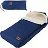 Joyz Copripiedi per Passeggino Poliestere 94 x 48 x 10 cm Blu Universale Resistente alle Intemperie Punti Antiscivolo Coprigambe Invernale per Seggiolino Bimbo Sacco Nanna Neonato Imbottito
