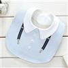 Brillabenny BAVAGLINO BAVETTO NEONATO BABY MASCHIO FANTASIA CAMICIA A RIGHE CON BRETELLE COLLETTO Cotone Spugna Regalo Bambino Boy Bibs Shirt Brillabenny