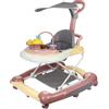 Willonin Girello evolutivo, girello da passeggio pieghevole, girello per bebee, musica, altezza regolabile in 5 posizioni, ciotola per alimenti staccabile, rosa