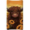 BYCHECAR Highland Cattle Sunflower - Copertura per fasciatoio, morbida e traspirante