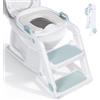 moovkee. Riduttore WC Bambini con Scaletta Dai Blu 18 Mesi - Adattatore WC per Bambini Pieghevole, Maschietti e Femminucce - Regolazione Continua in Altezza - Completamente Ripiegabile