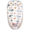 SONARIN Portatile Riduttore Lettino Neonato,88 x 53 cm Baby Nest Nido Neonati Riduttore Culla da Viaggio per Bambini, con100% Cotone Copertura Reversibile Lavabile(Elefante Colorato)