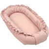 WIKLINOPOL IRENEUSZ ZYGMUNT WICKER WOOD WIKLINOPOL Babynest per neonati - Nido per bebè 85x45 cm in rosa con volant - Nido portatile con materasso - Nido lavabile in 100% cotone - Sicuro per casa e viaggi