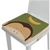 FANSU Cuscino Rialzo da Sedia per Bambini, Fansu Comodo e Facile da Pulire Smontabile Regolabile Cuscino Alzasedia per Seggioloni Cuscino Seduta per Sedia da Giardino (40x40x5cm,Scimmia)