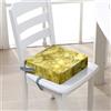 FANSU Rialzo da Sedia per Bambini, Marmo Stampa Comodo e Smontabile Cuscino Seduta per Sedia Cuscino Alzasedia con Cinghie Lavabile per Seggioloni Alza Sedia (Giallo,32x32x8cm)